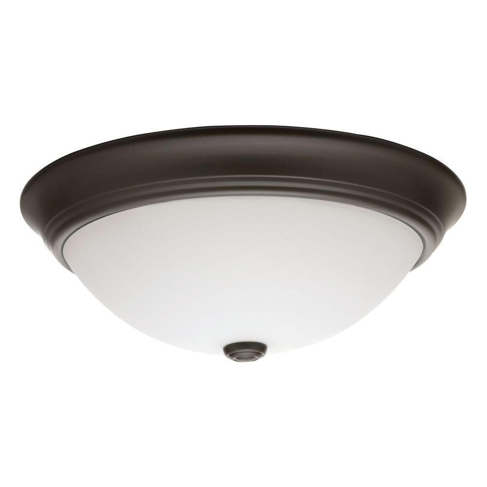 Lithonia Lighting-FMDECL 14 20830 BZ M4-Essentials - 14 Inch 30W 3000K 1 LED Decor Round Flush Mount   Gloss Bronze Finish with White Acrylic Glass